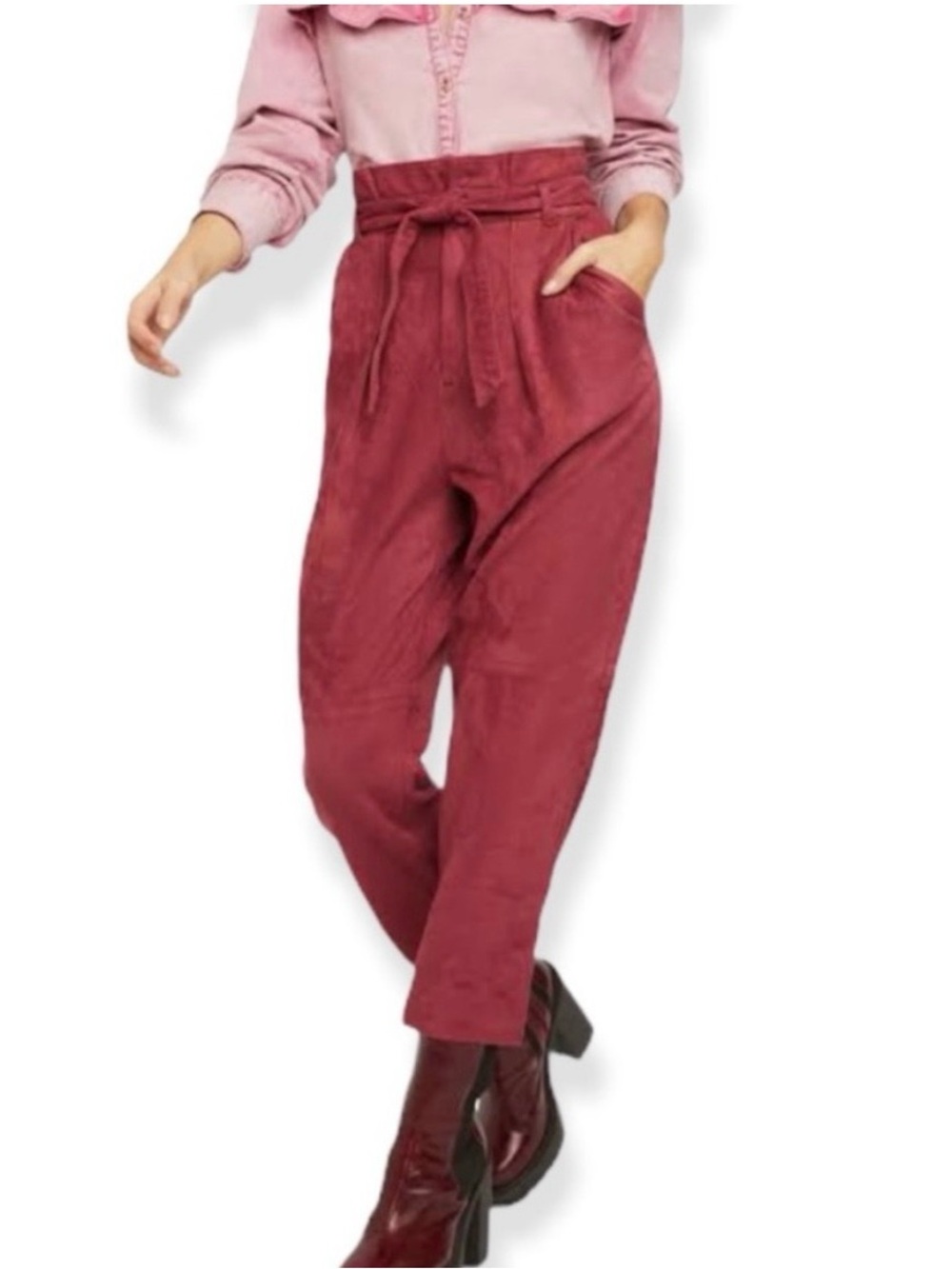 FREE PEOPLE Nightfall Vegan
Suede High Rise Paperbag
Waist Pants